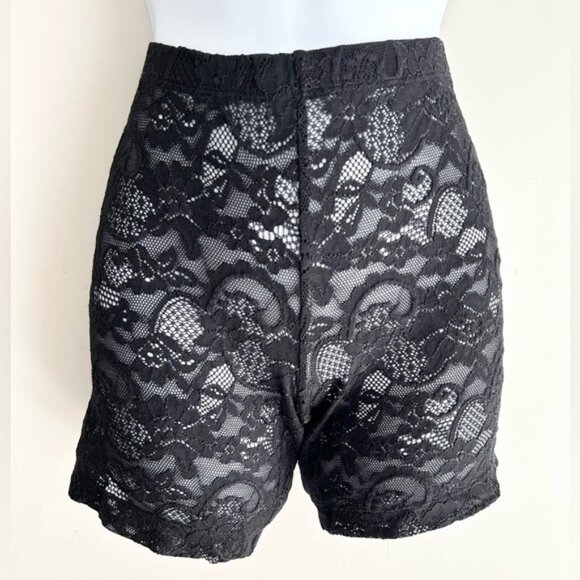 Aritzia Talula Lace Biker Shorts Mid Rise Stretchy Sheer Black Size Small - Picture 11 of 14